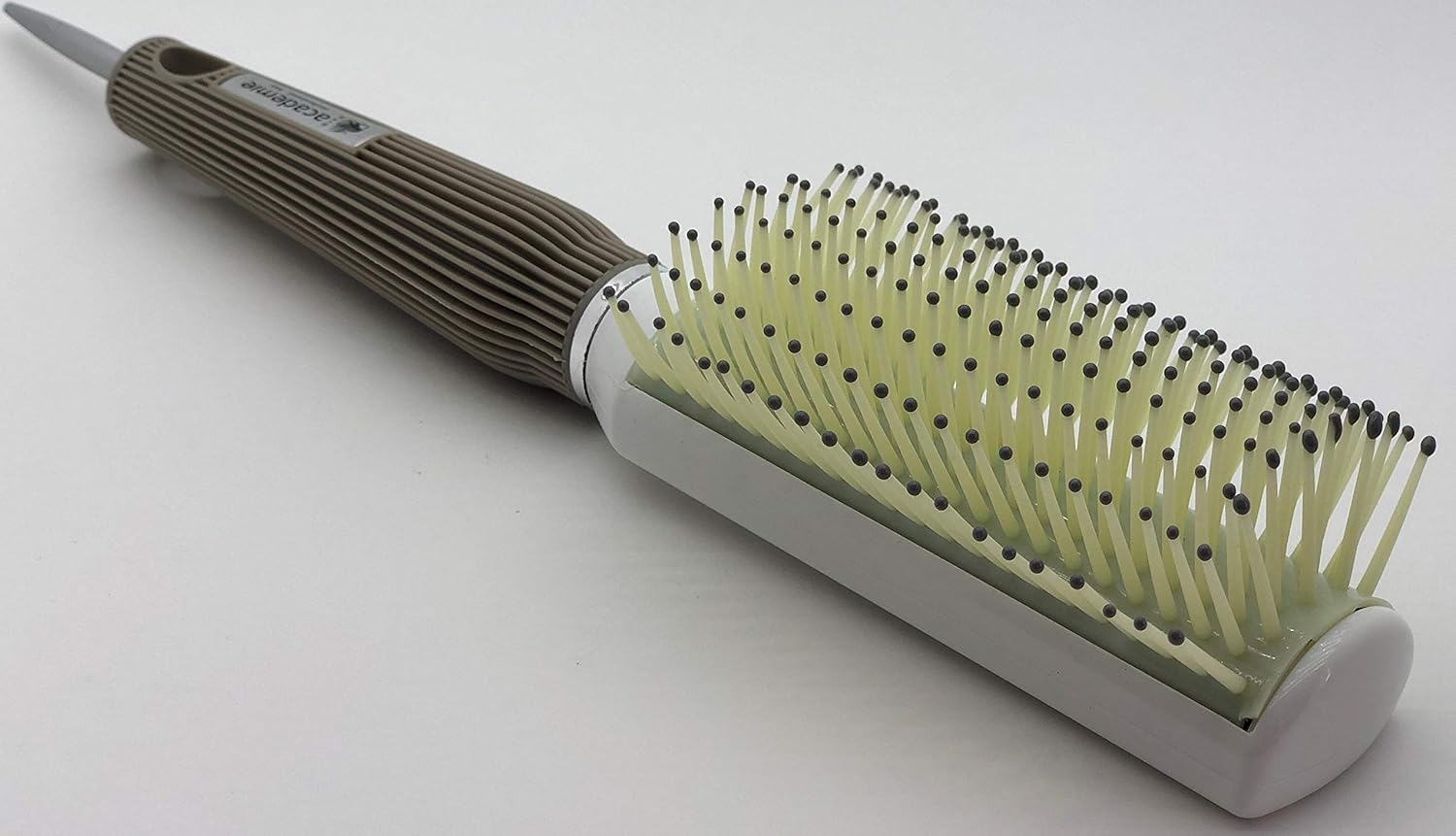 BEAUTY GARDEN Plastic + Antystatic Thermal Hair Brush whith Retractable Sectioning Pick