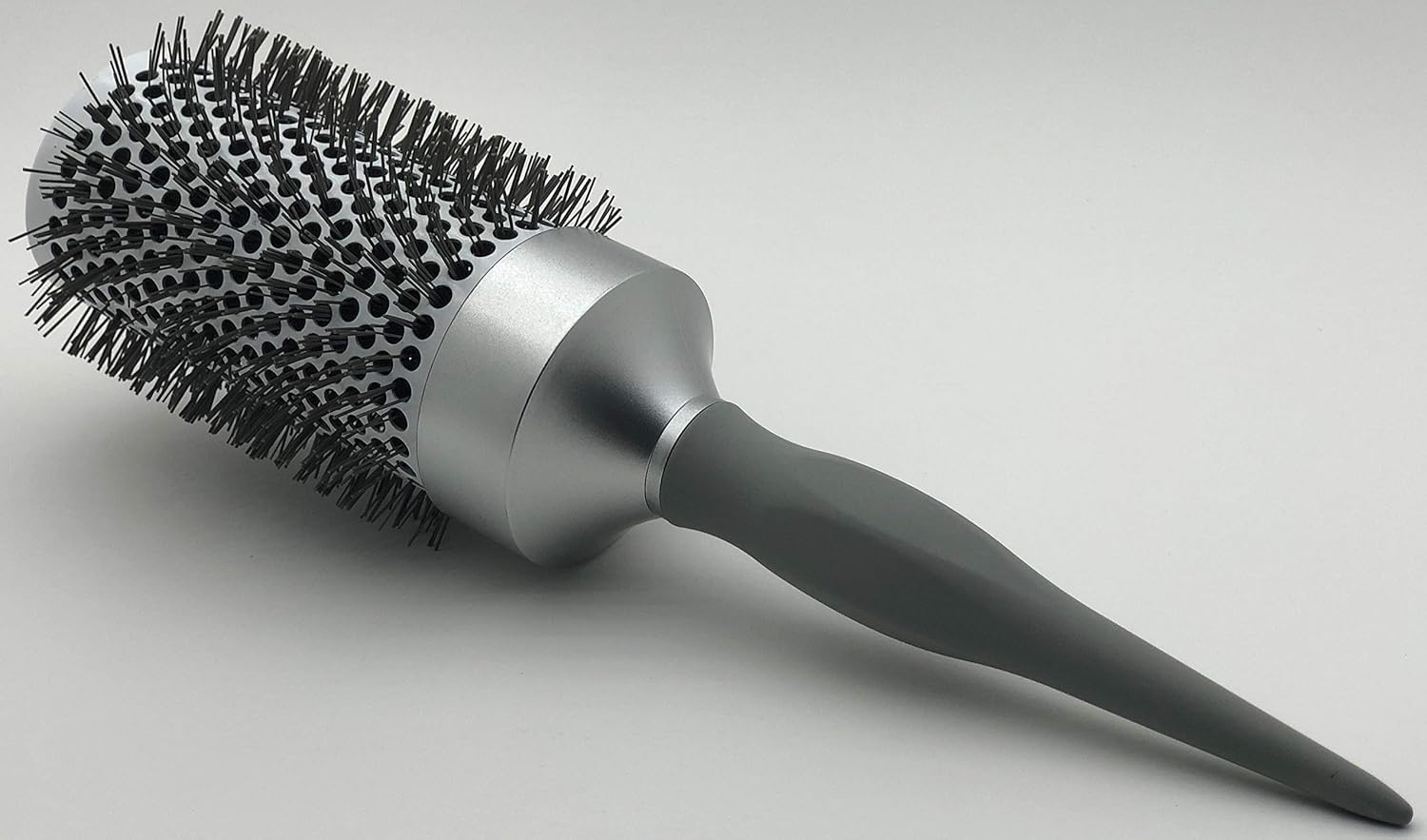 Round Hair Brush – X-Large 53 mm Barrel – Ceramic-Coated Styling Brush with Vented Bristles – Lightweight Design – Grey Handle