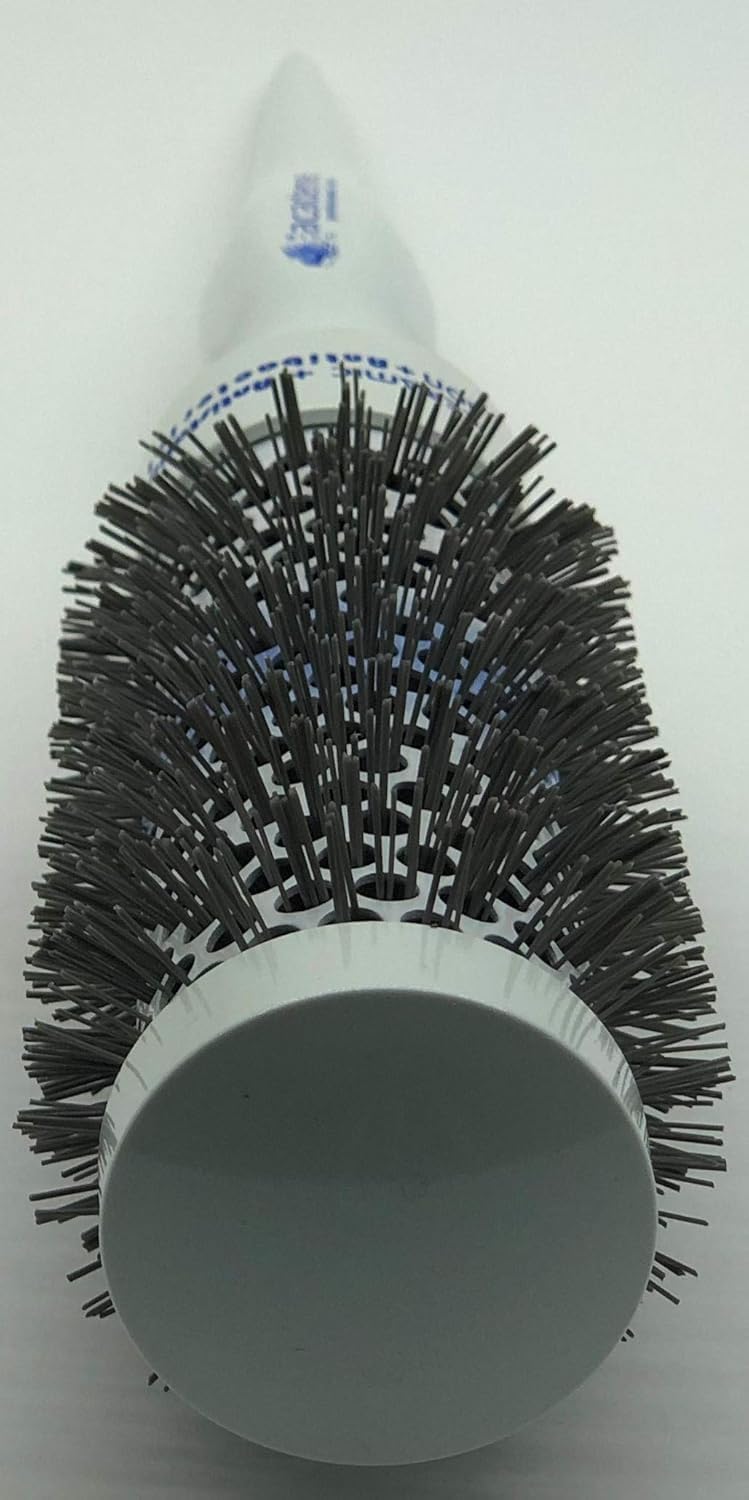 Medium Round Styling Brush – 33mm Barrel with White Handle – Lightweight Blow Dry Brush for Smooth Styling