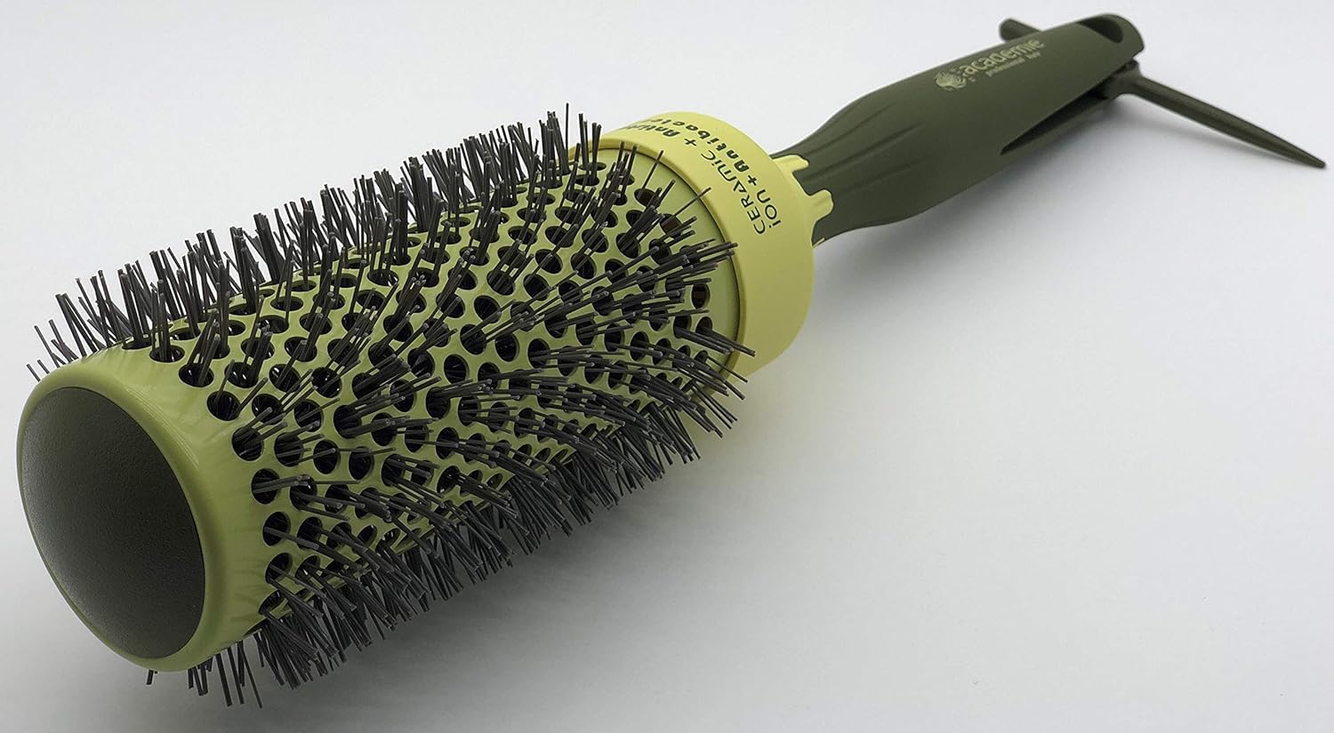 Thermal Round Hair Brush with Retractable Sectioning Pick (Large 43mm, Dark Green)