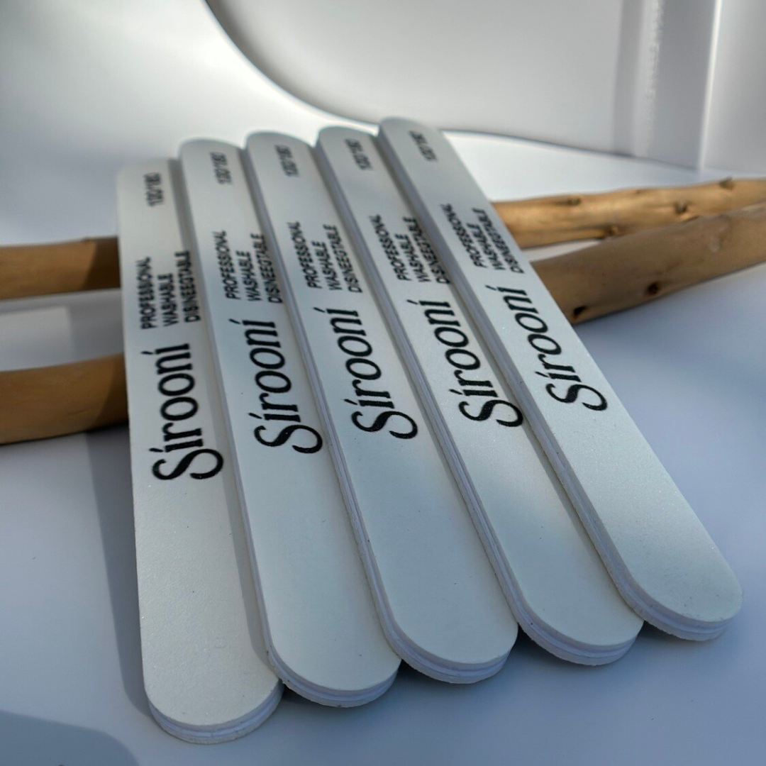 Nail Files Rounded White - 100/180 & 180/240 Grit, 25 PCS