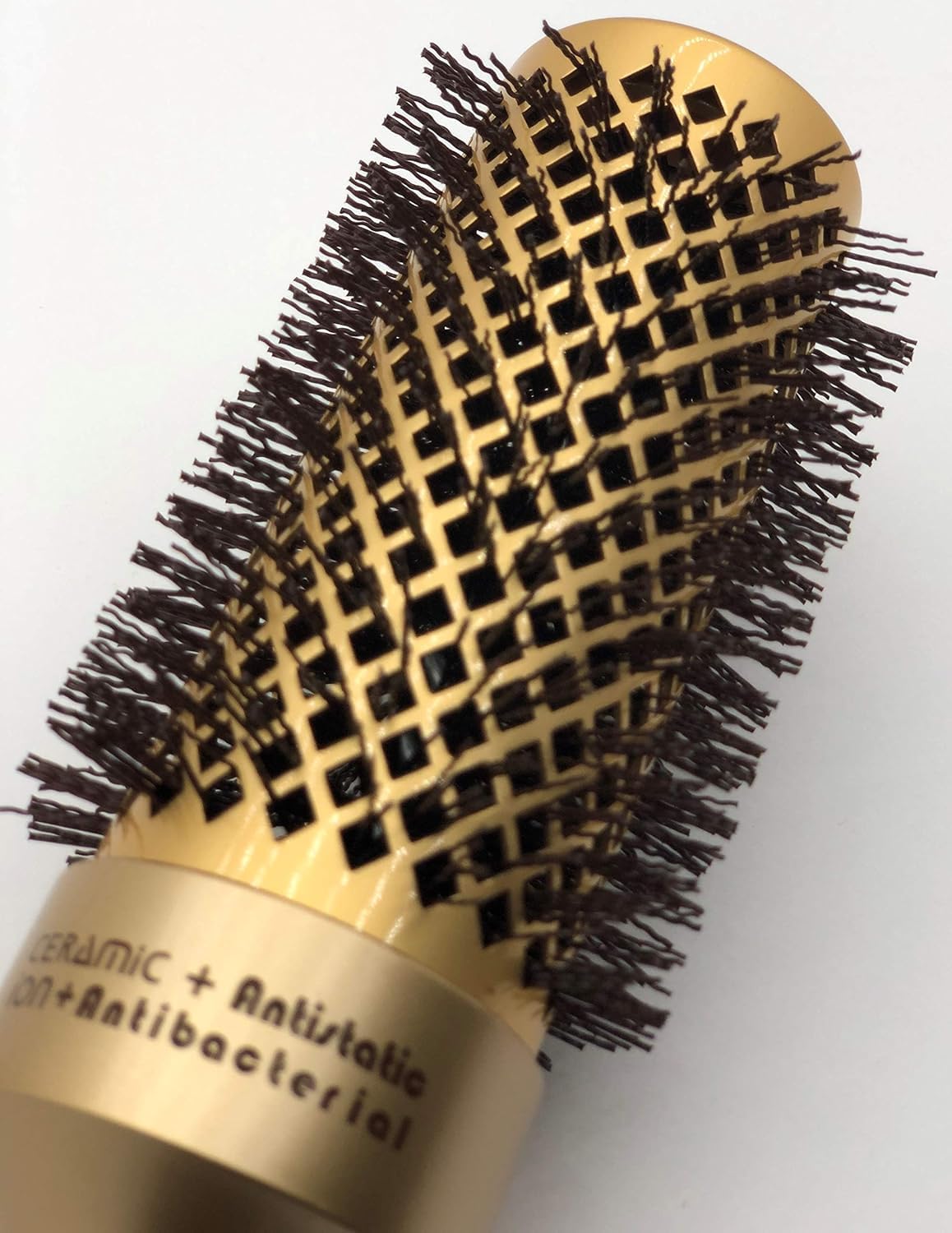 Round Hair Brush – Large 43mm Gold Barrel – Professional Styling Brush for Blow Drying & Volume