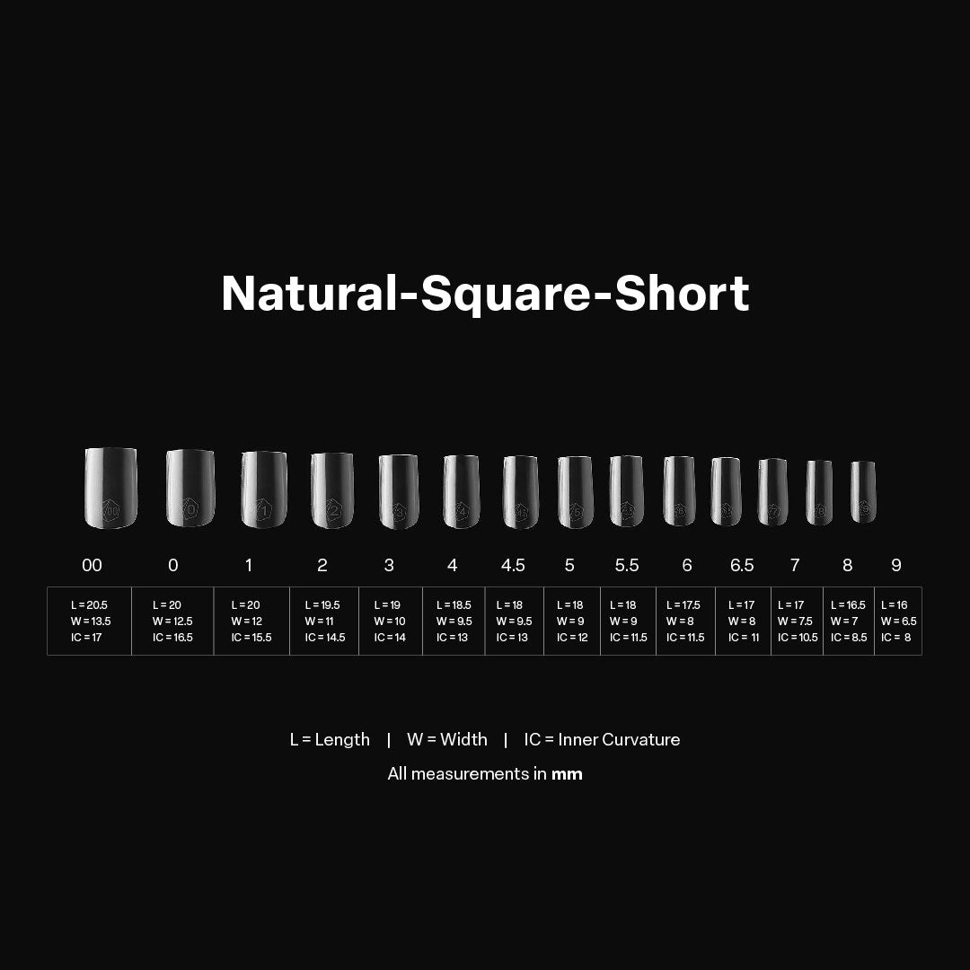 Gel-X® Natural Square Short Nail Tips – Mini Box (280pcs)