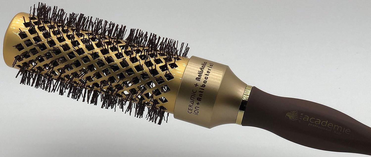 Medium Round Hair Brush 33mm – Gold Blow Dry Styling Brush for Medium-Length Hair