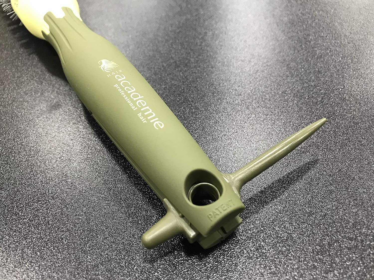 Thermal Round Hair Brush with Retractable Sectioning Pick – Olive Green – Professional Styling Tool for Hair Blow Drying & Sectioning