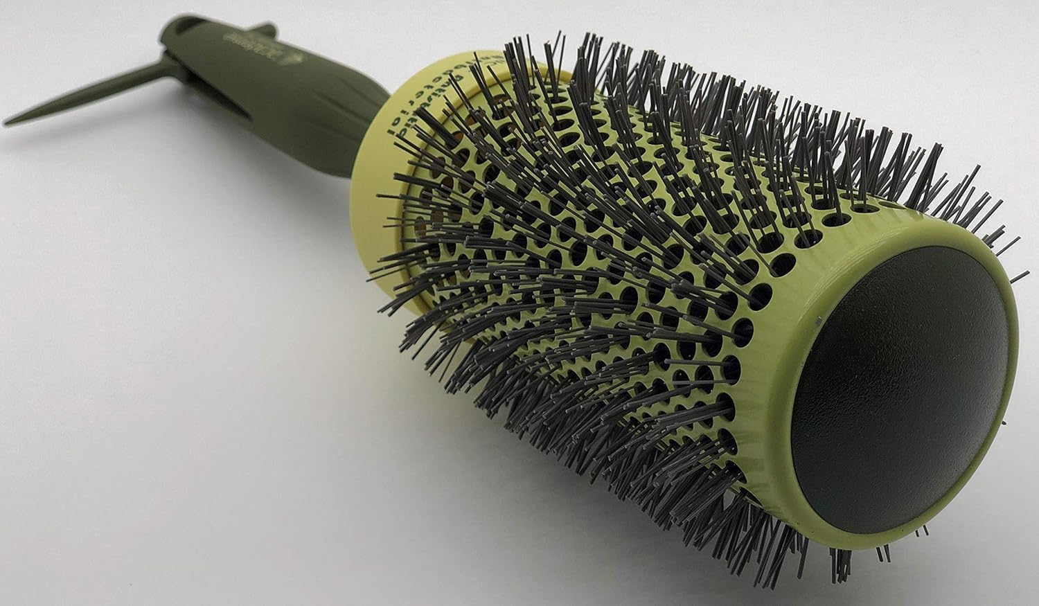 Thermal Round Hair Brush with Retractable Sectioning Pick (X-Large 53mm, Dark Green)