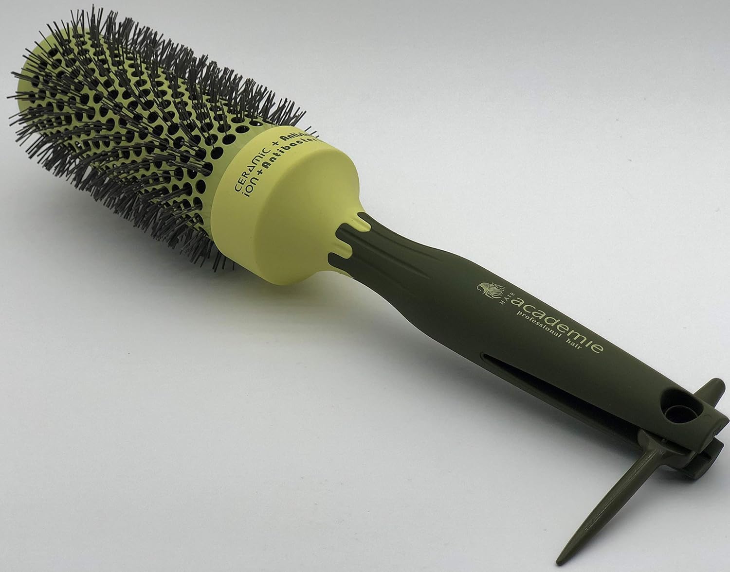 Thermal Round Hair Brush with Retractable Sectioning Pick (Large 43mm, Dark Green)