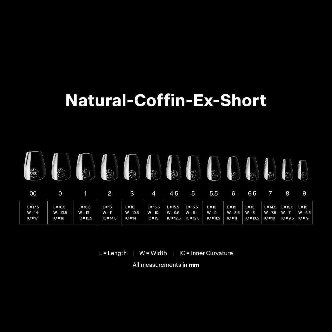 Gel-X® Natural Coffin Extra Short Nail Tips – Mini Box (280pcs)