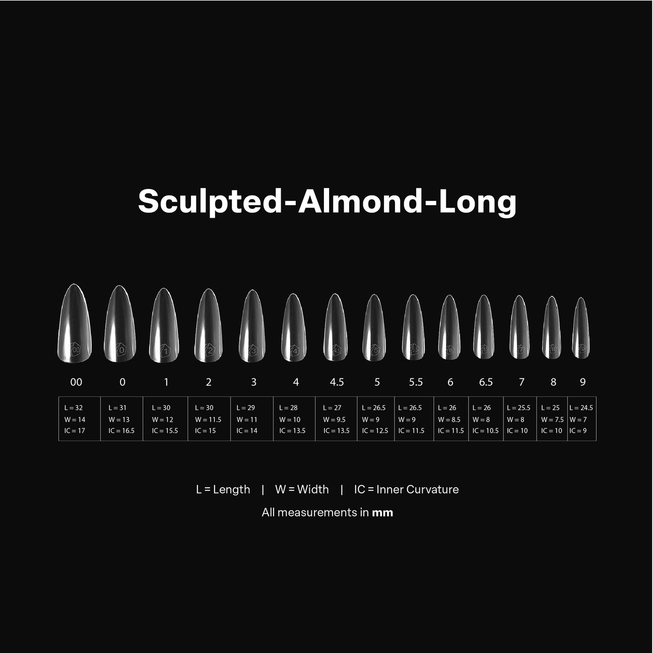 Gel-X® Sculpted Almond Long Nail Tips – Mini Box (280pcs)