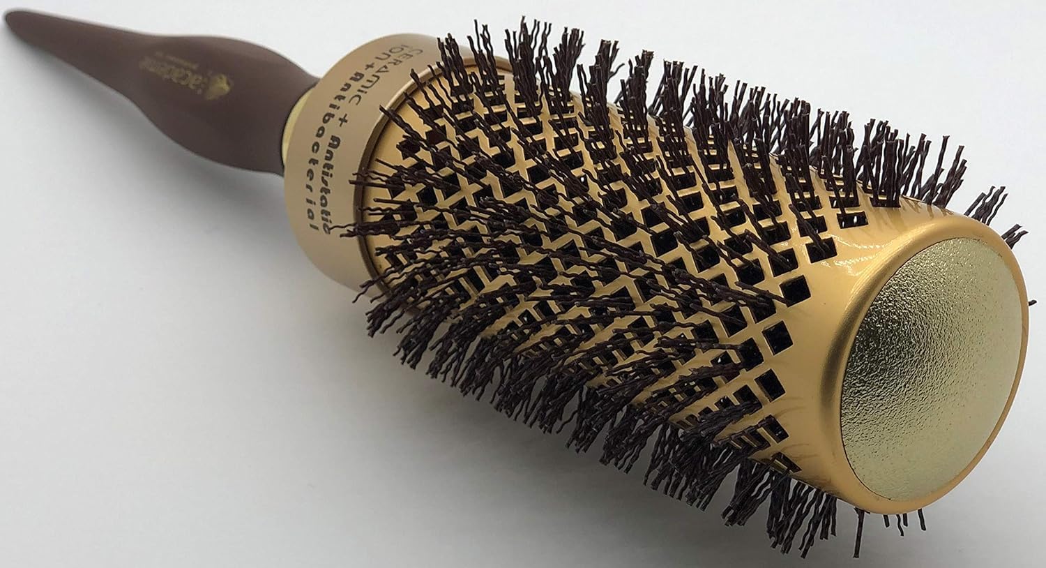 Round Hair Brush – Extra Large 53mm Barrel – Lightweight Gold Styling Tool for Volume and Blow Drying