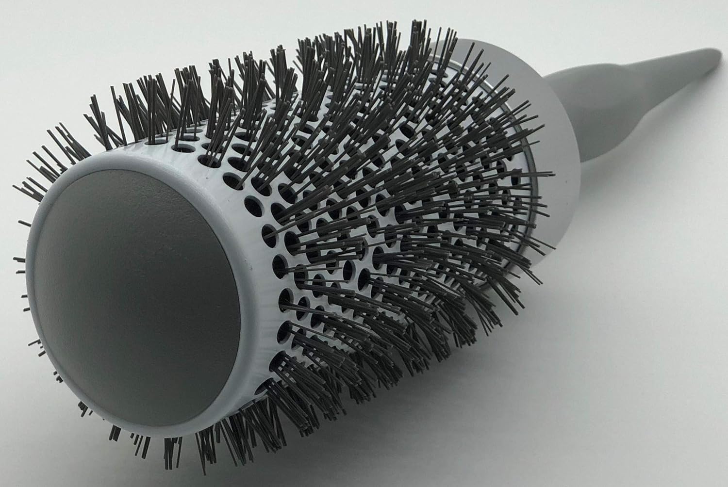 Round Hair Brush – X-Large 53 mm Barrel – Ceramic-Coated Styling Brush with Vented Bristles – Lightweight Design – Grey Handle