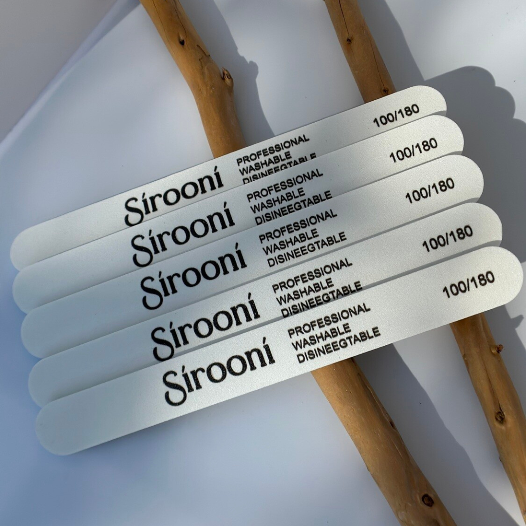 Nail Files Rounded White - 100/180 & 180/240 Grit, 25 PCS