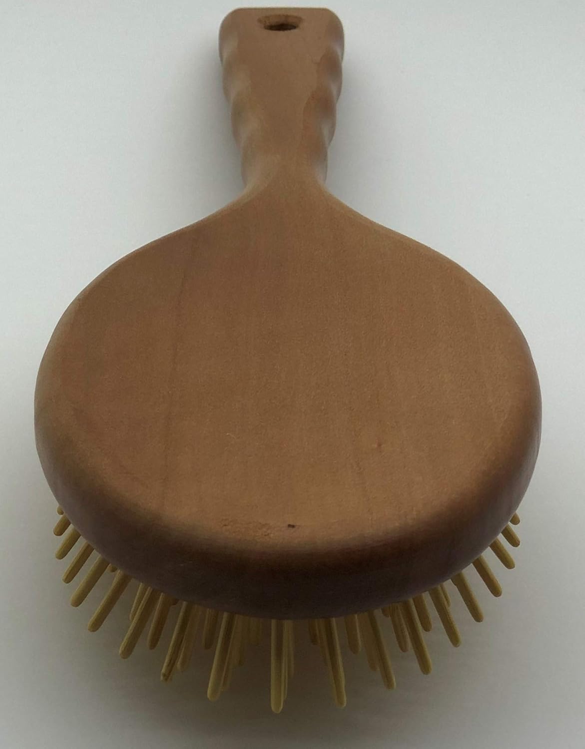Wooden Round Antystatic Hair Brush with Bamboo Bristles for Massage