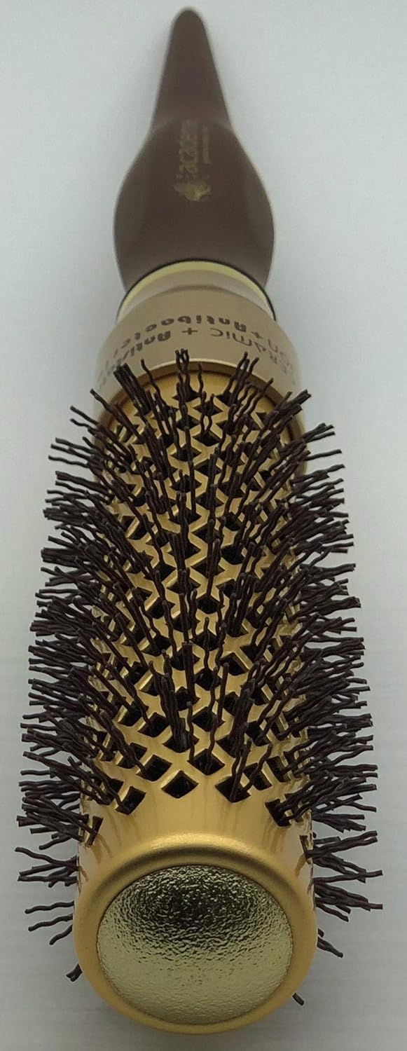 Round Hair Brush Small 25mm – Gold Barrel Blow Dry Brush for Styling Short Hair