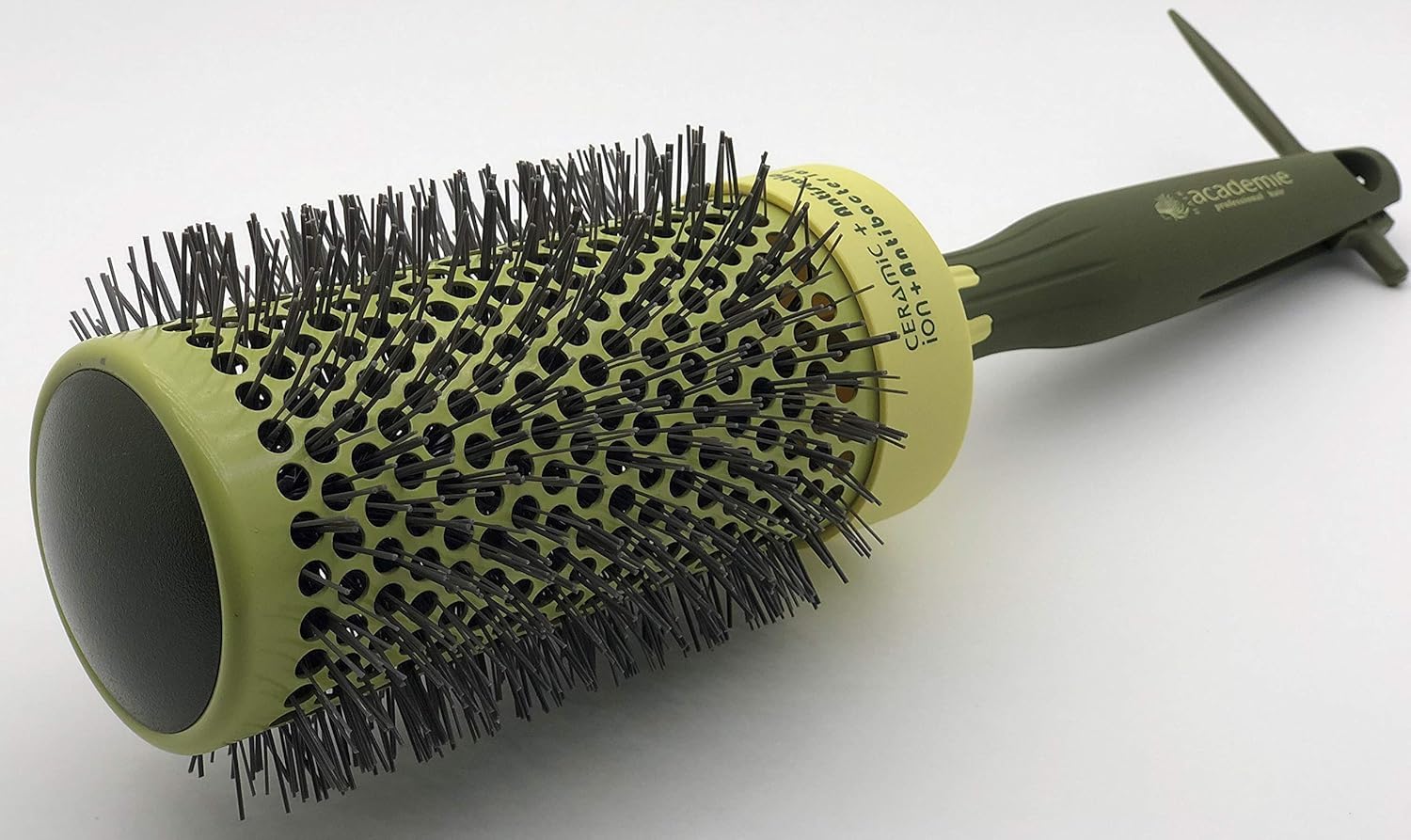 Thermal Round Hair Brush with Retractable Sectioning Pick (X-Large 53mm, Dark Green)