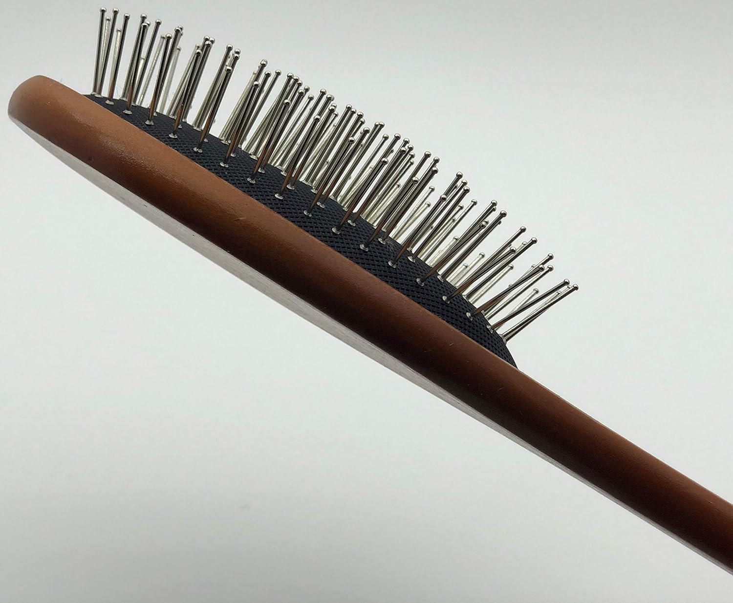 Hair Academie Wooden Round Antystatic Hair Brush with Iron Bristles for Massag