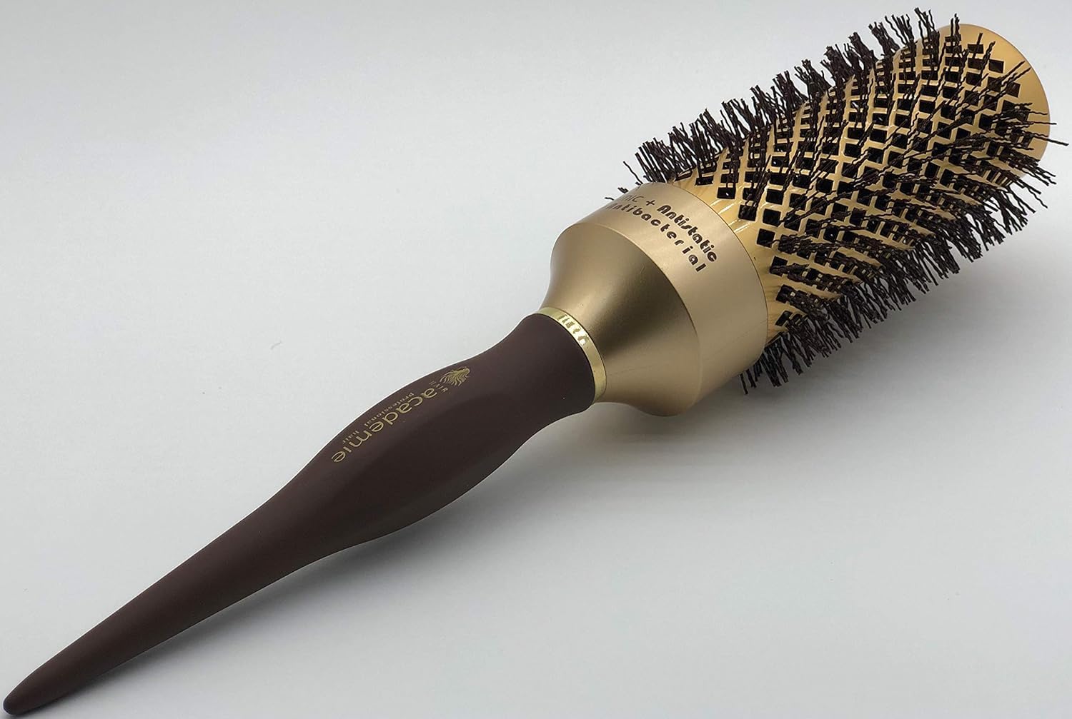 Round Hair Brush – Large 43mm Gold Barrel – Professional Styling Brush for Blow Drying & Volume
