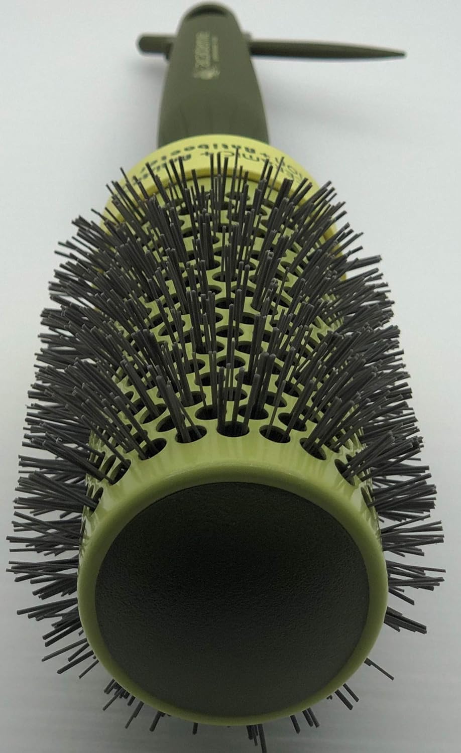 Thermal Round Hair Brush with Retractable Sectioning Pick (Large 43mm, Dark Green)