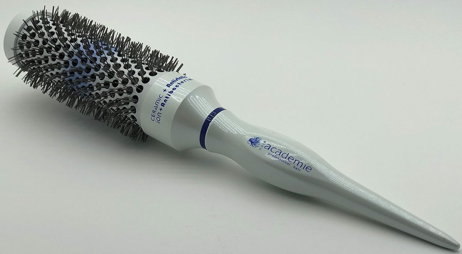 Medium Round Styling Brush – 33mm Barrel with White Handle – Lightweight Blow Dry Brush for Smooth Styling