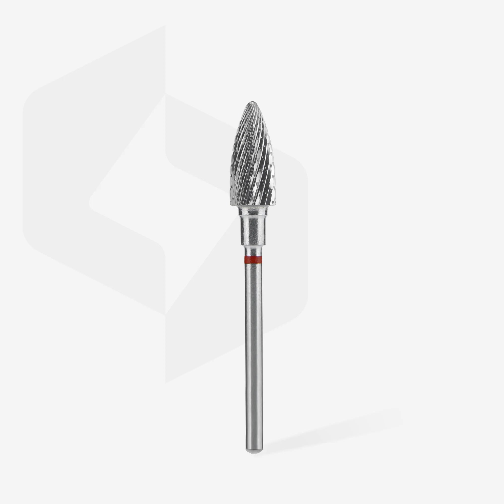 Staleks Carbide nail drill bit pine cone red EXPERT head diameter 6 mm / working part 14 mm