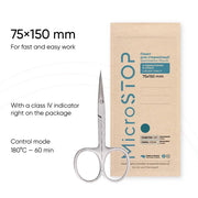 MicroStop ECO Dry Heat Sterilization Pouches with class 4 indicator Kraft Bags 75x150 mm (100 pcs)
