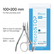 MicroStop PROzori Dry Heat Sterilization Pouches With Class 4 Indicator 100x200 mm (100 pcs)