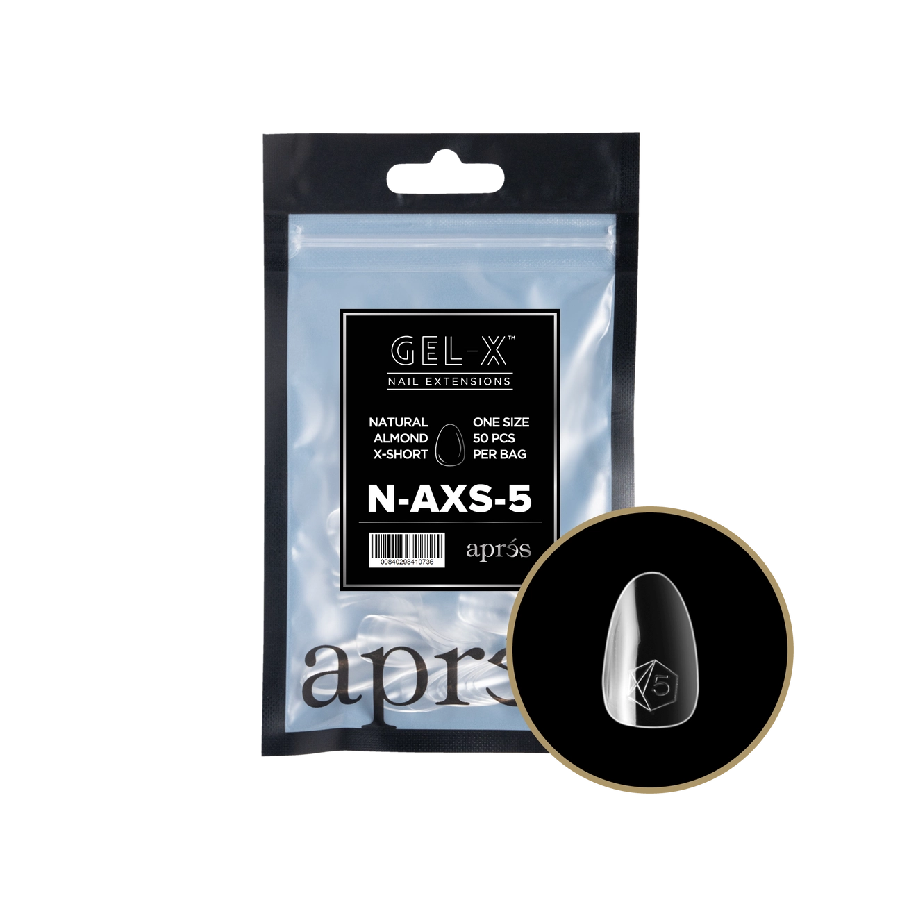 Gel-X® Natural Almond Extra Short Refill Bag – Size 5 (50pcs)