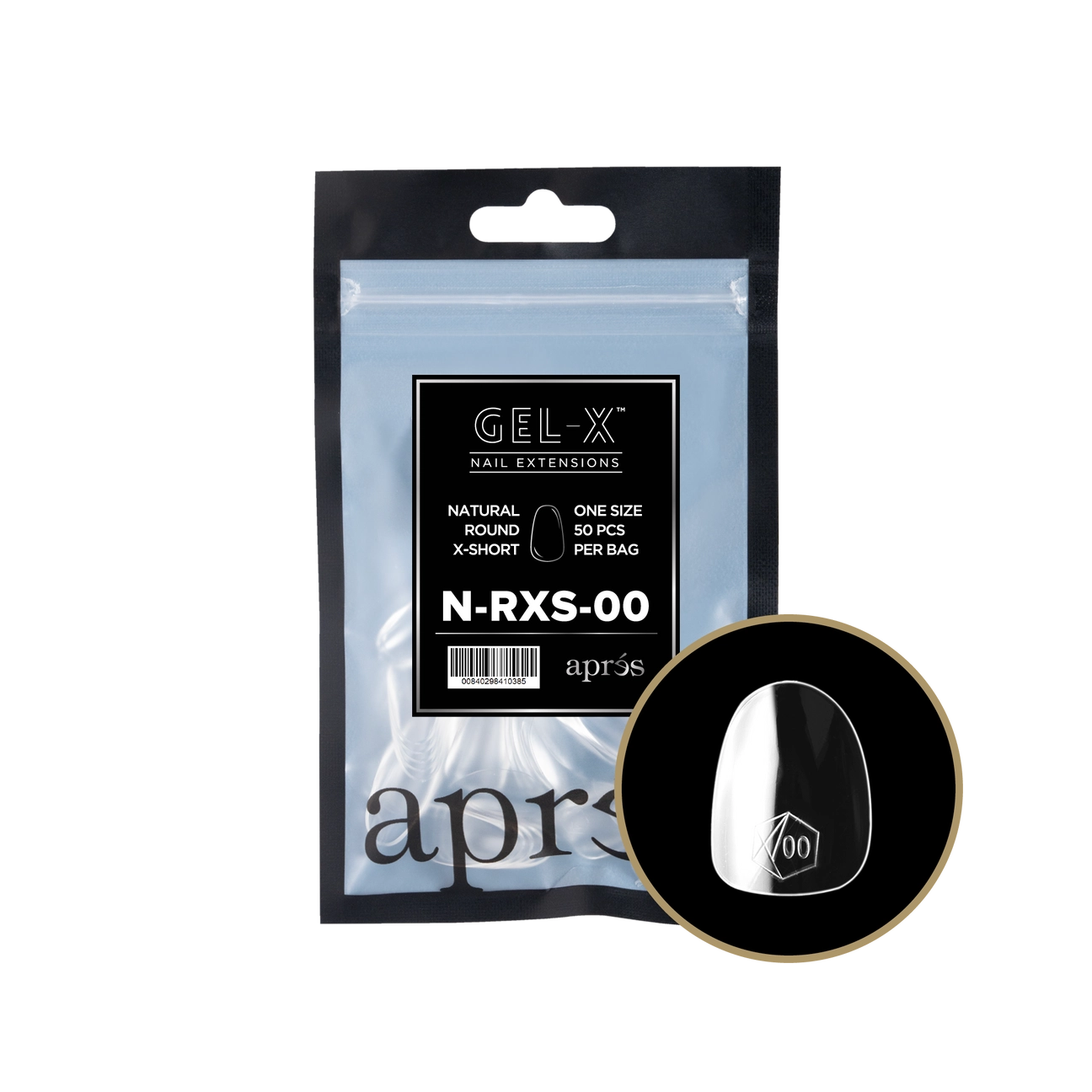 Gel-X® Natural Round Extra Short Refill Bag – Size 5 (50pcs)
