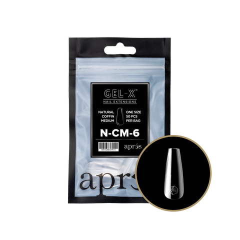 Gel-X® Natural Coffin Medium Refill Bag – Size 6 (50pcs)