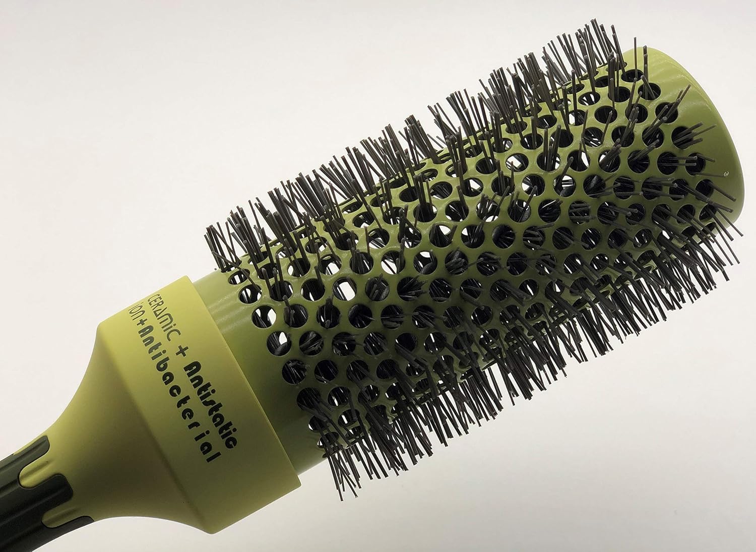 Thermal Round Hair Brush with Retractable Sectioning Pick (Large 43mm, Dark Green)