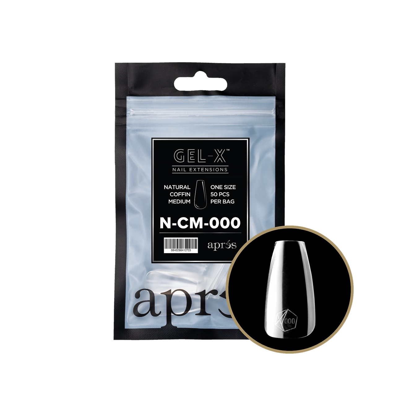 Gel-X® Natural Coffin Medium Refill Bag-000 (50pcs)