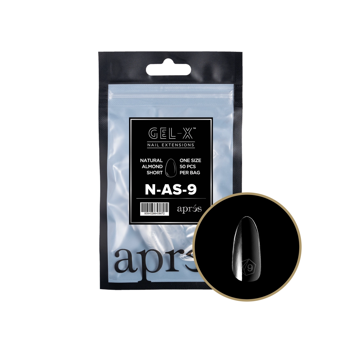 Gel-X® Natural Almond Short Refill Bag – Size 9 (50pcs)