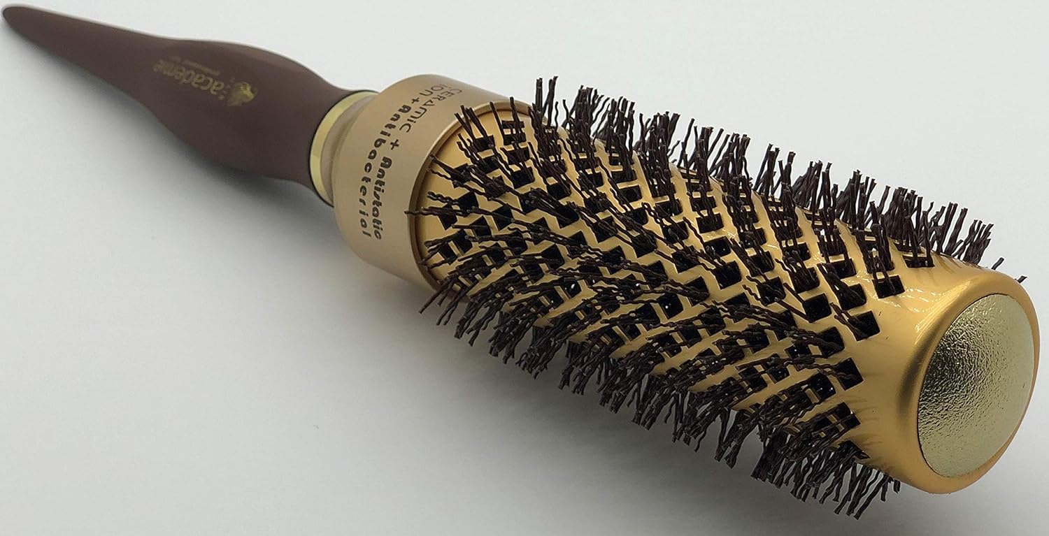 Medium Round Hair Brush 33mm – Gold Blow Dry Styling Brush for Medium-Length Hair