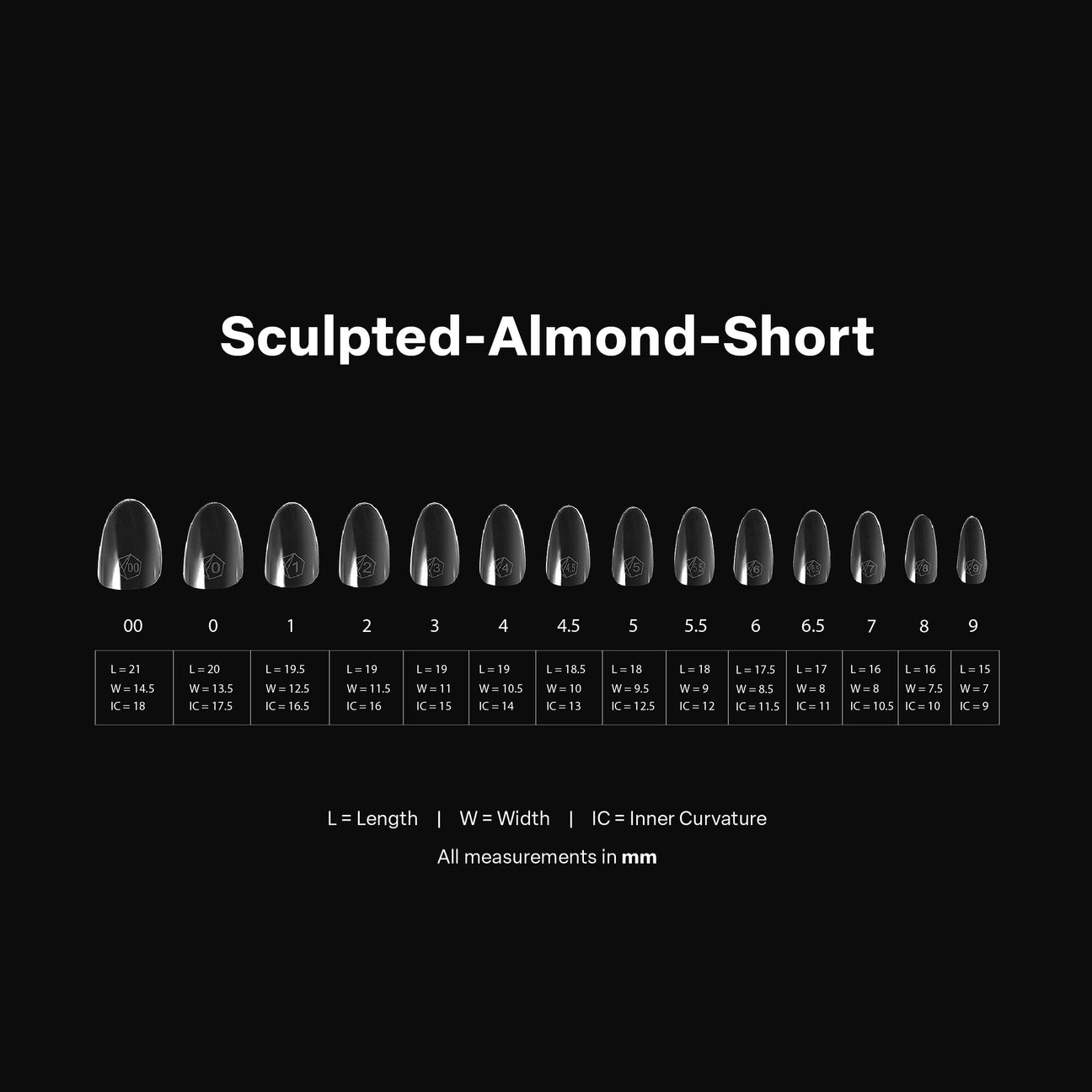 Gel-X® Sculpted Almond Short Nail Tips – Mini Box (280pcs)