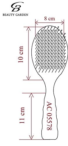 Wooden Round Antystatic Hair Brush with Bamboo Bristles for Massage