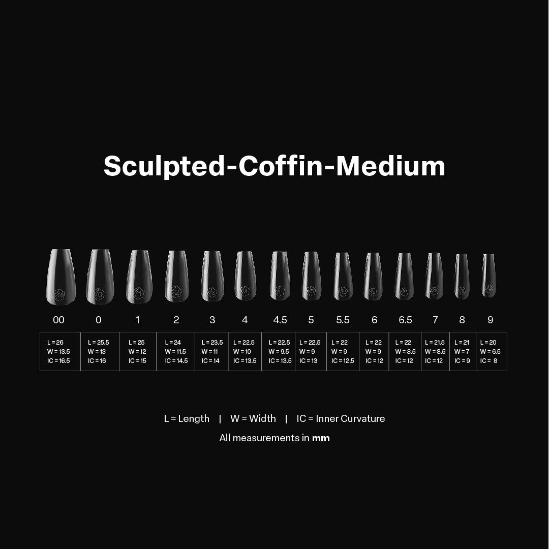 Gel-X® Sculpted Coffin Medium Nail Tips – Mini Box (280pcs)