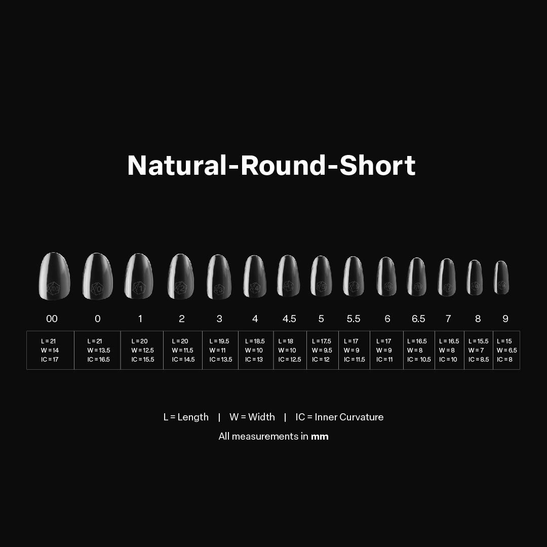 Gel-X® Natural Round Short Nail Tips – Mini Box (280pcs)