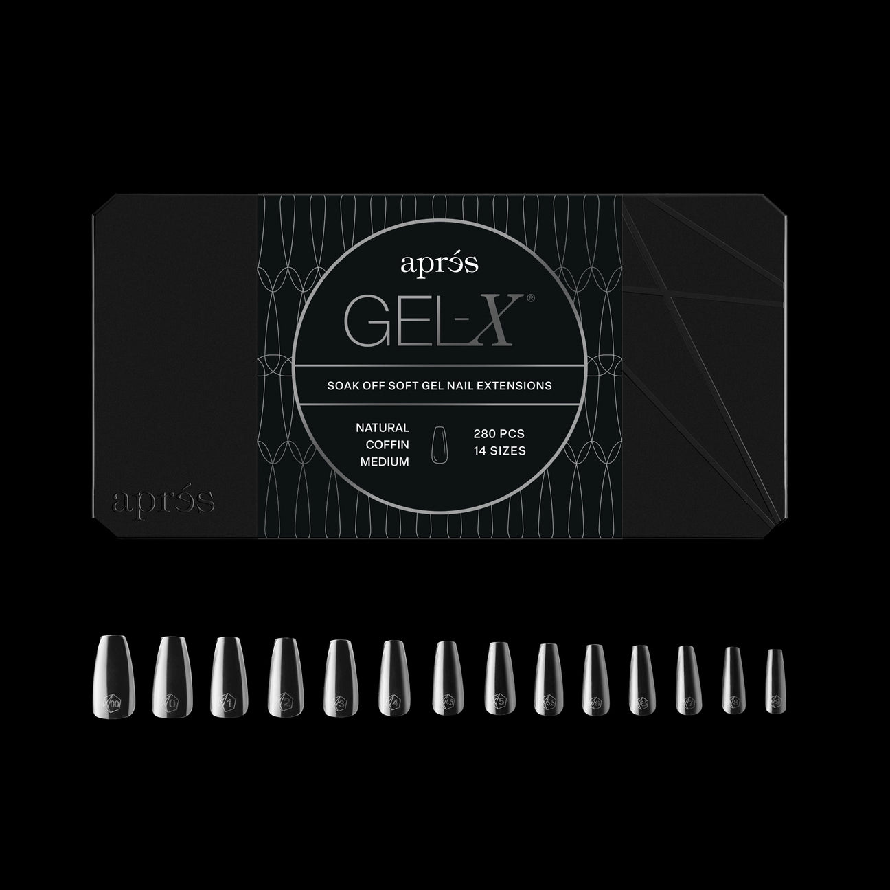 Gel-X® Natural Coffin Medium Nail Tips – Mini Box (280pcs)