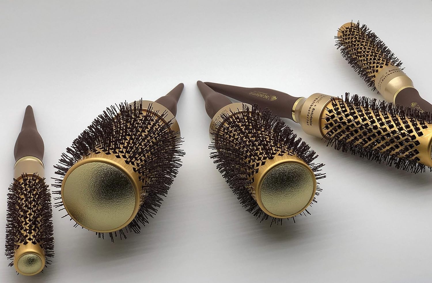 Round Hair Brush Small 25mm – Gold Barrel Blow Dry Brush for Styling Short Hair