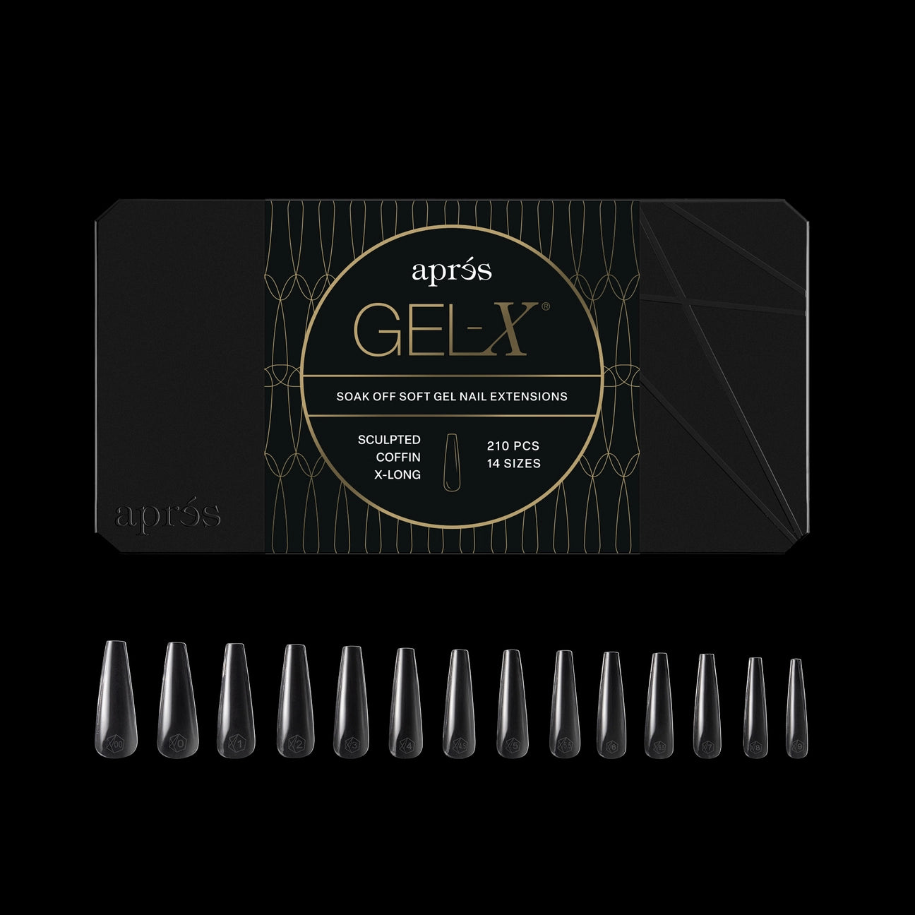 Gel-X® Sculpted Coffin Extra Long Nail Tips – Mini Box (210pcs)