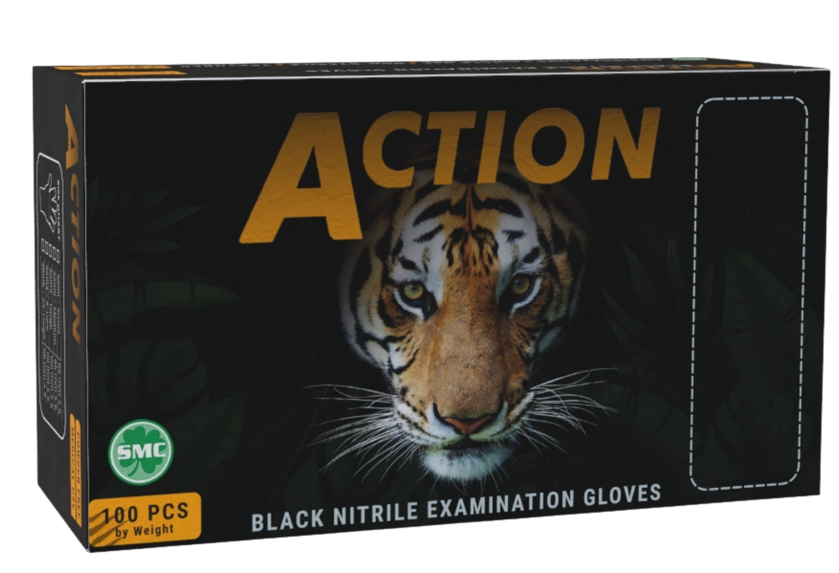 SMC Black Nitrile Examination Powder-Free Gloves S
