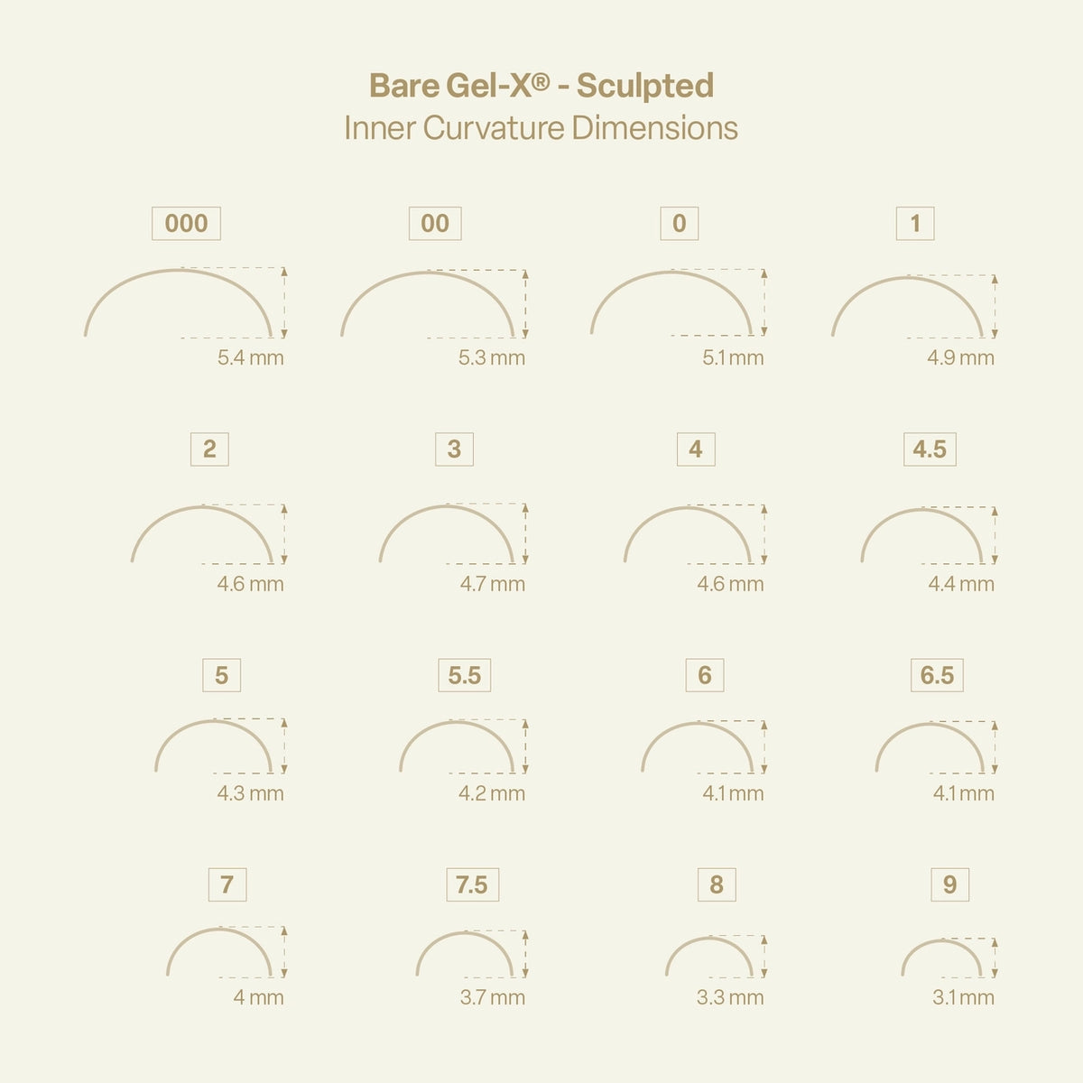 Aprés Bare Gel-X Sculpted Box of Tips 16 Sizes 280pcs