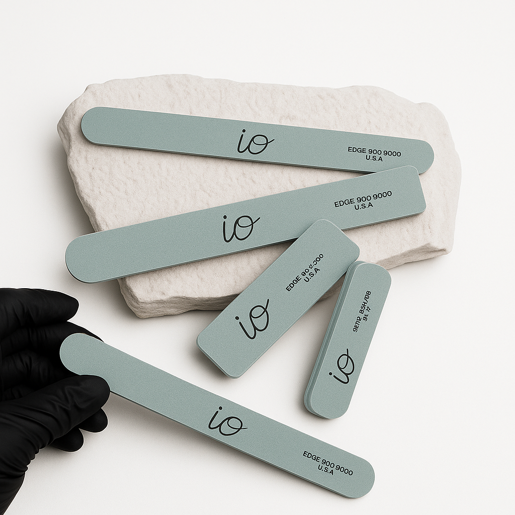 iO Mini Nail Buffer 600/3000 Grit – Washable & Disinfectable Polishing Emery Board