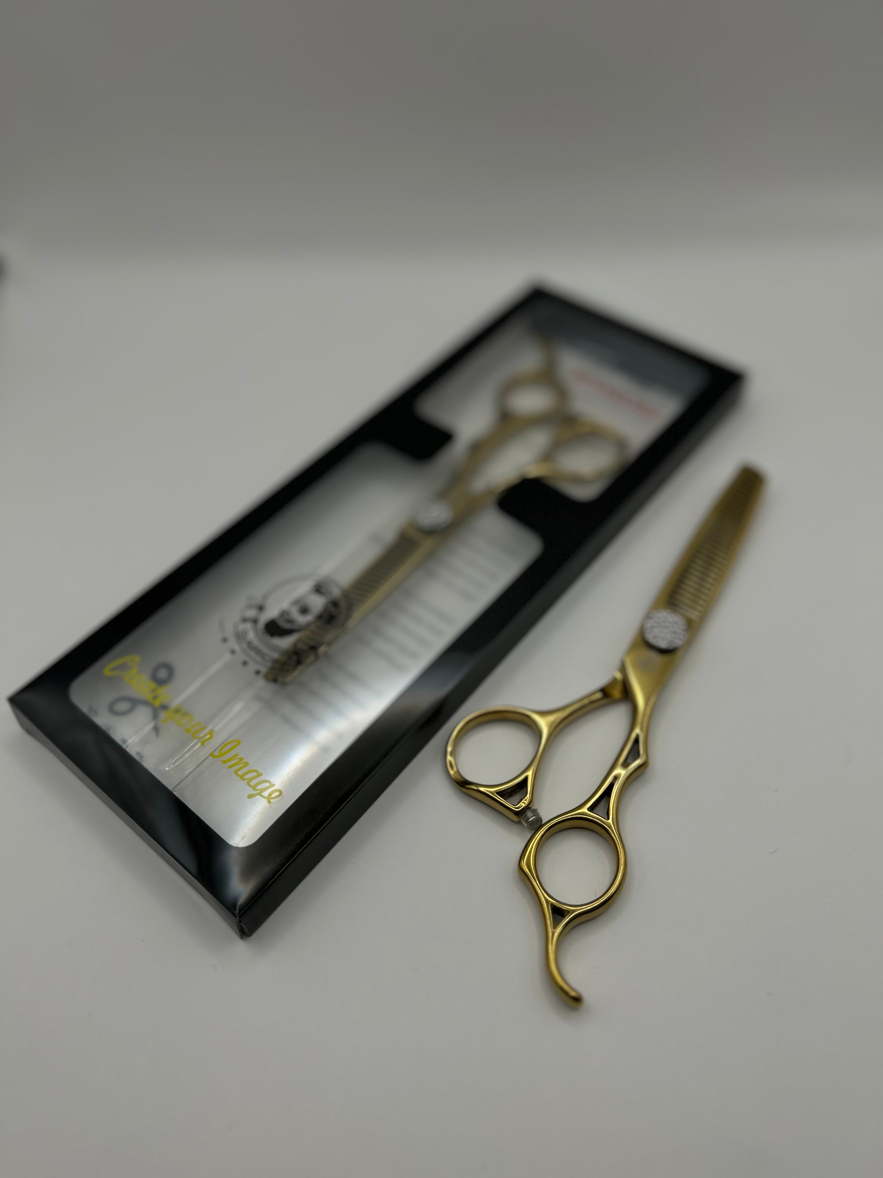 Baron Professional Gold Hair Thinning Scissors – Stainless Steel Texturizing Shears