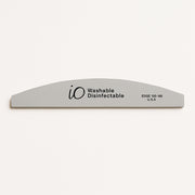 iO Professional Nail File 100/180 Grit – Washable & Disinfectable Half-Moon Emery Board