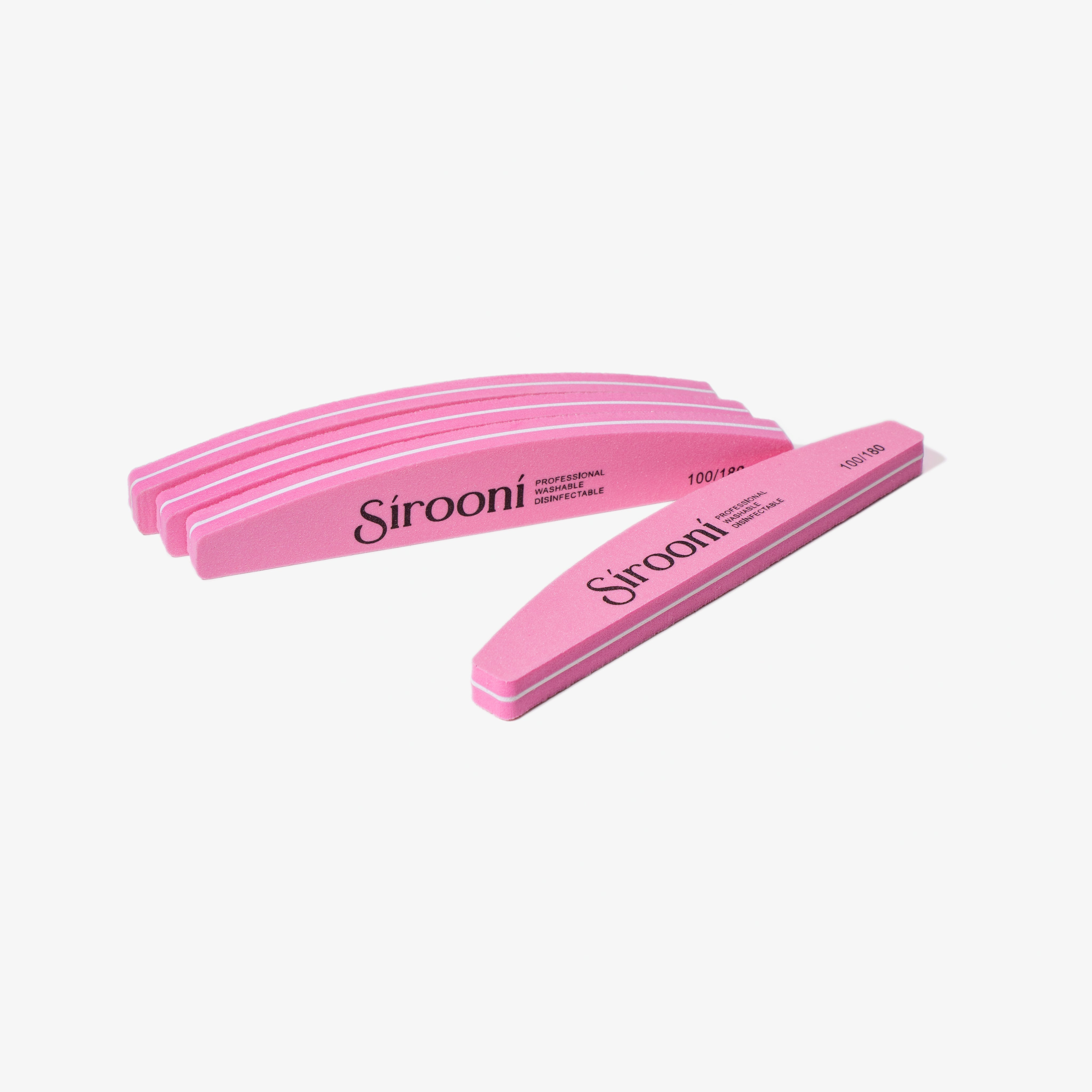 Nail Buffer Half Moon Large - 100/180 Grit, 10 PCS