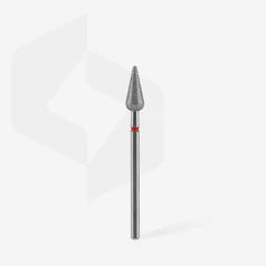 Diamond nail drill bit pointed pear red EXPERT head diameter 5 mm / working part 12 mm SKU: FA100R050/12 Availability: In stock