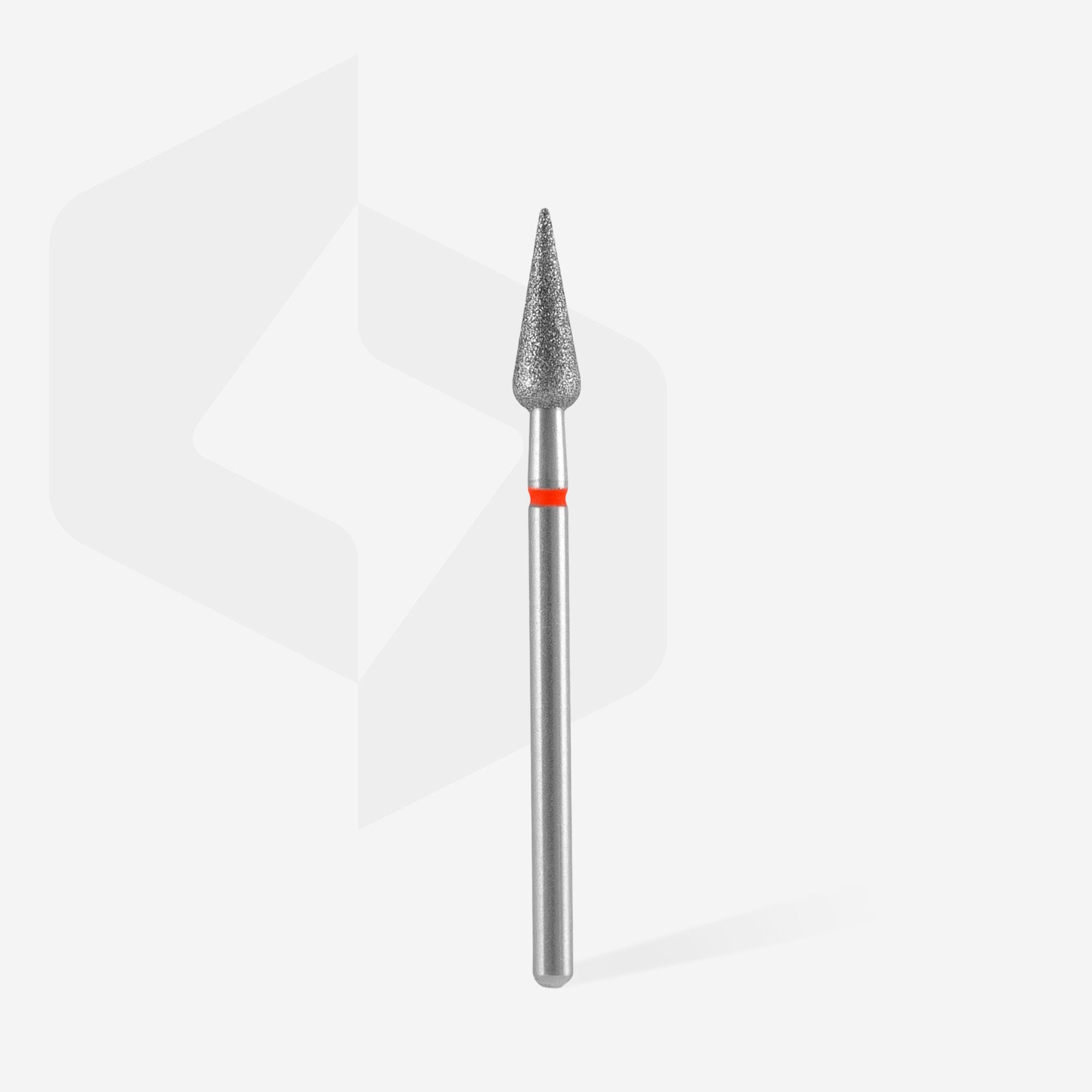 Staleks Diamond nail drill bit "pear" red, 4 mm