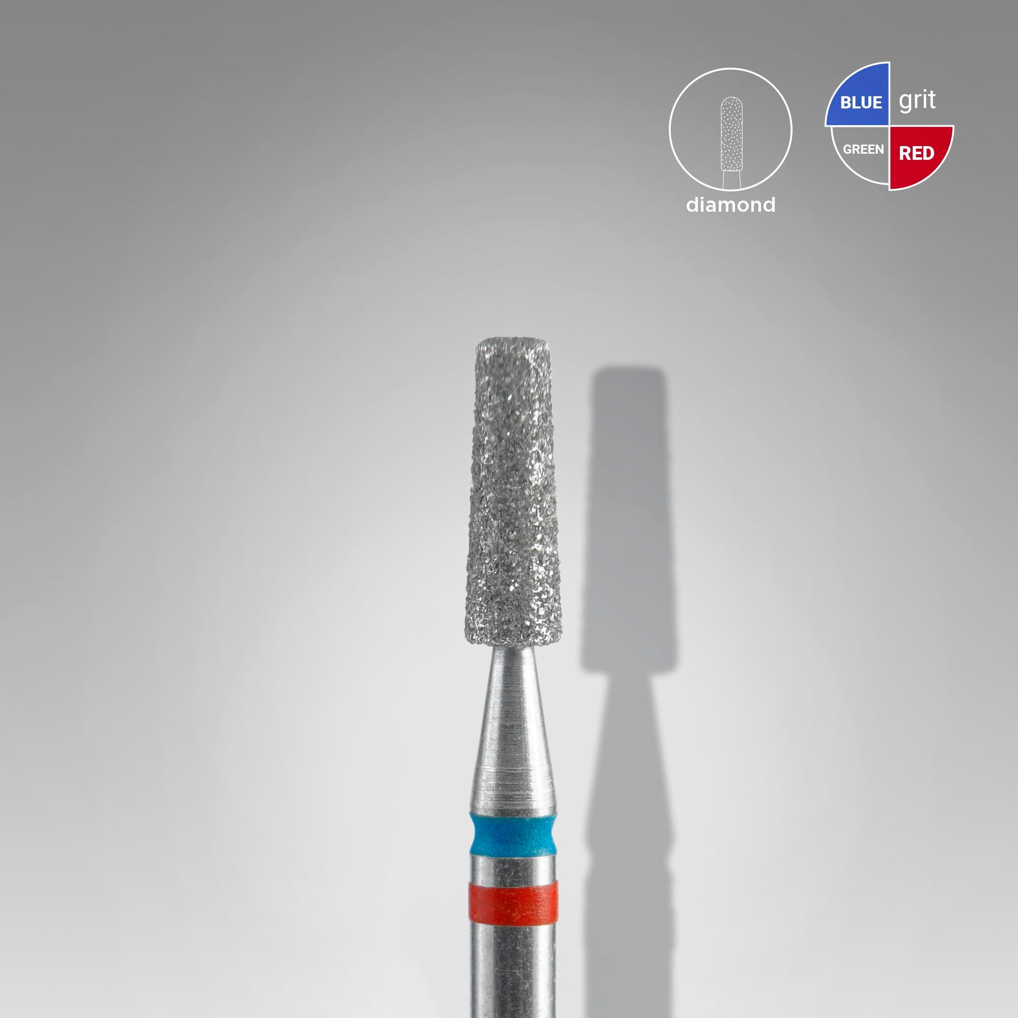 Staleks Diamond nail drill bit DUO "frustum" red-blue, 2.5 mm