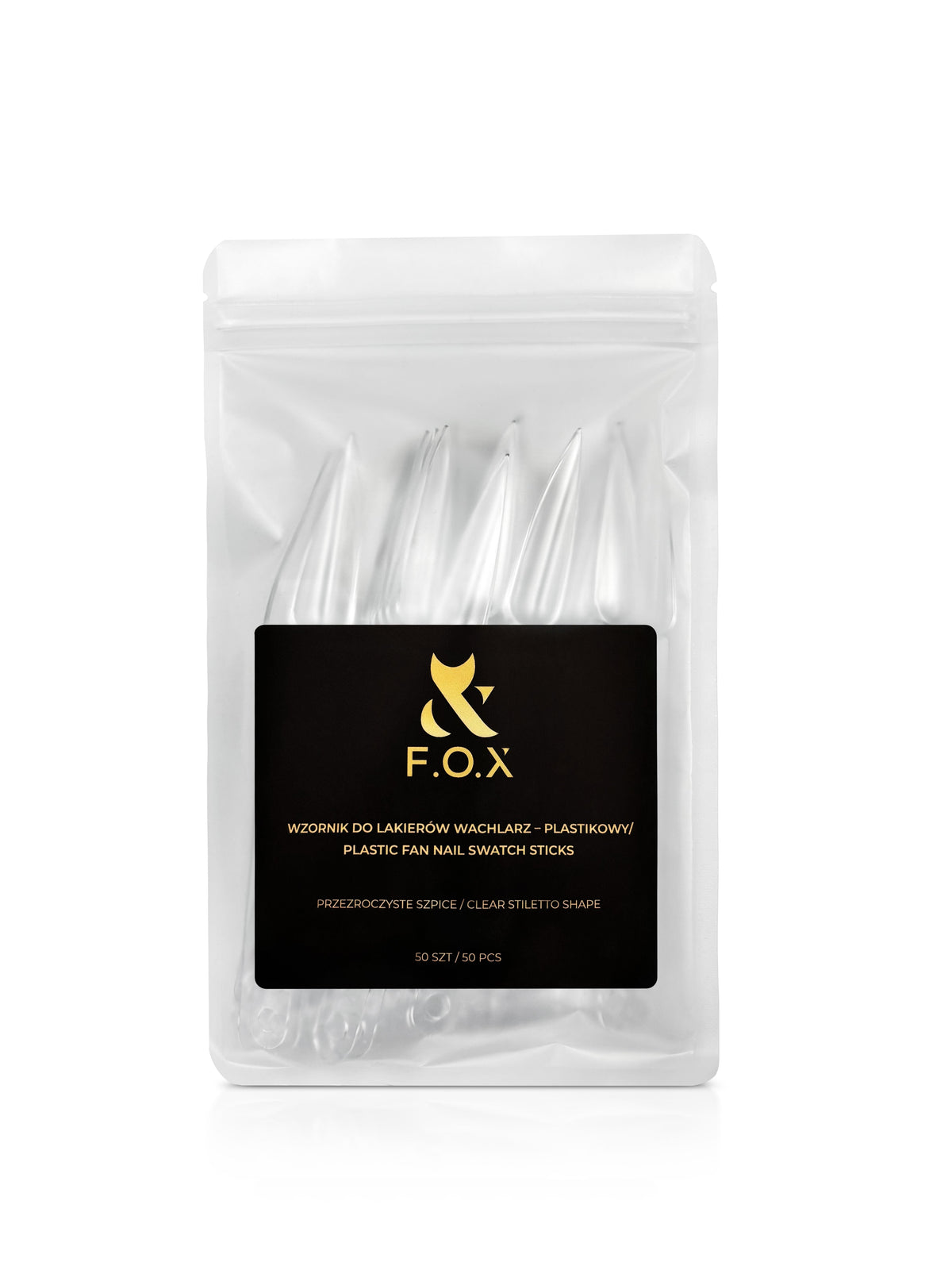 F.O.X Clear Stiletto Nail Swatch Sticks 50 pcs